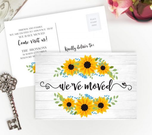 rustic moving cards