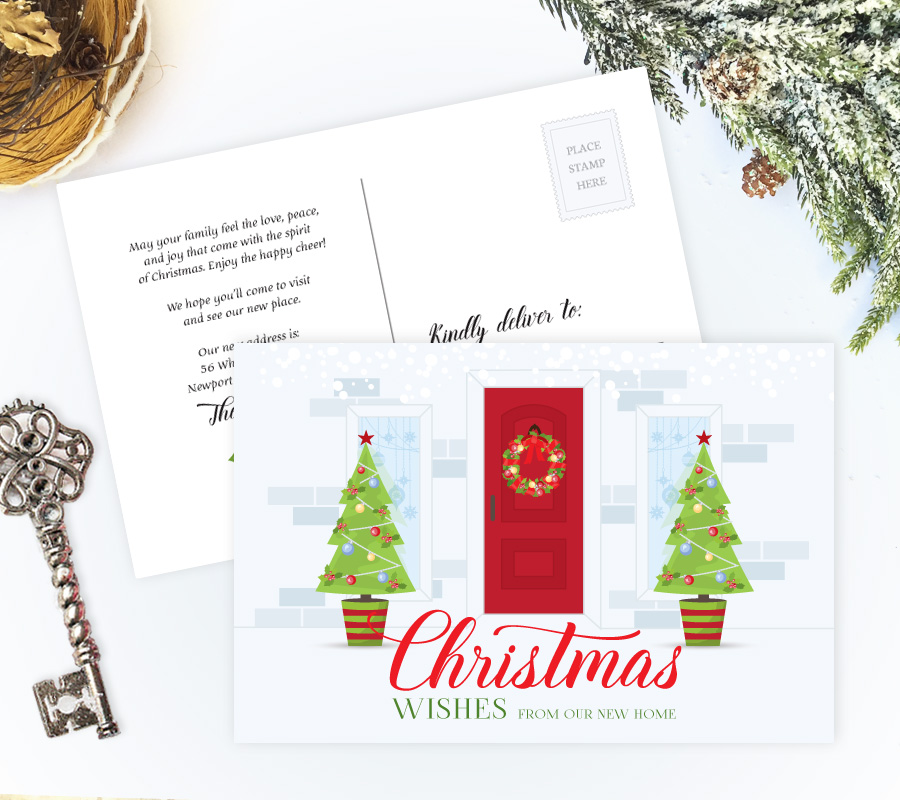 Holiday moving announcements | New address Christmas cards