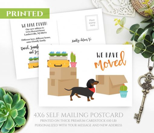 Dachshund Moving Cards